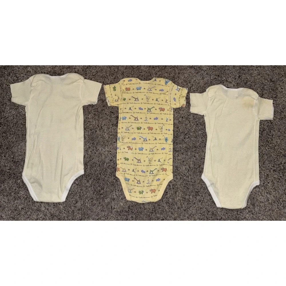 3‎ Carter's Vintage Baby One Piece Bodysuit John Lennon/ Teddy Bear Button Snap